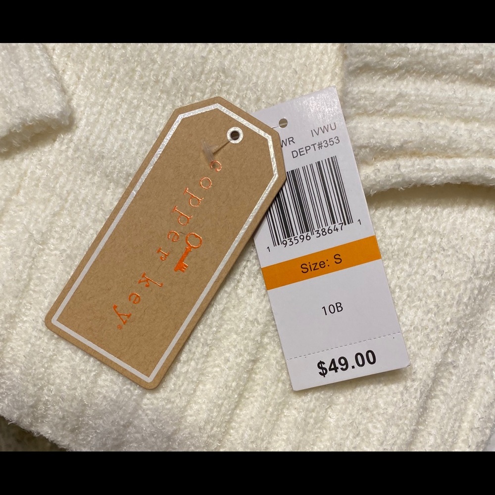 NWT COPPER KEY IVORY so SOFT SWEATER BIG DOT Detail Size S - Picture 9 of 9